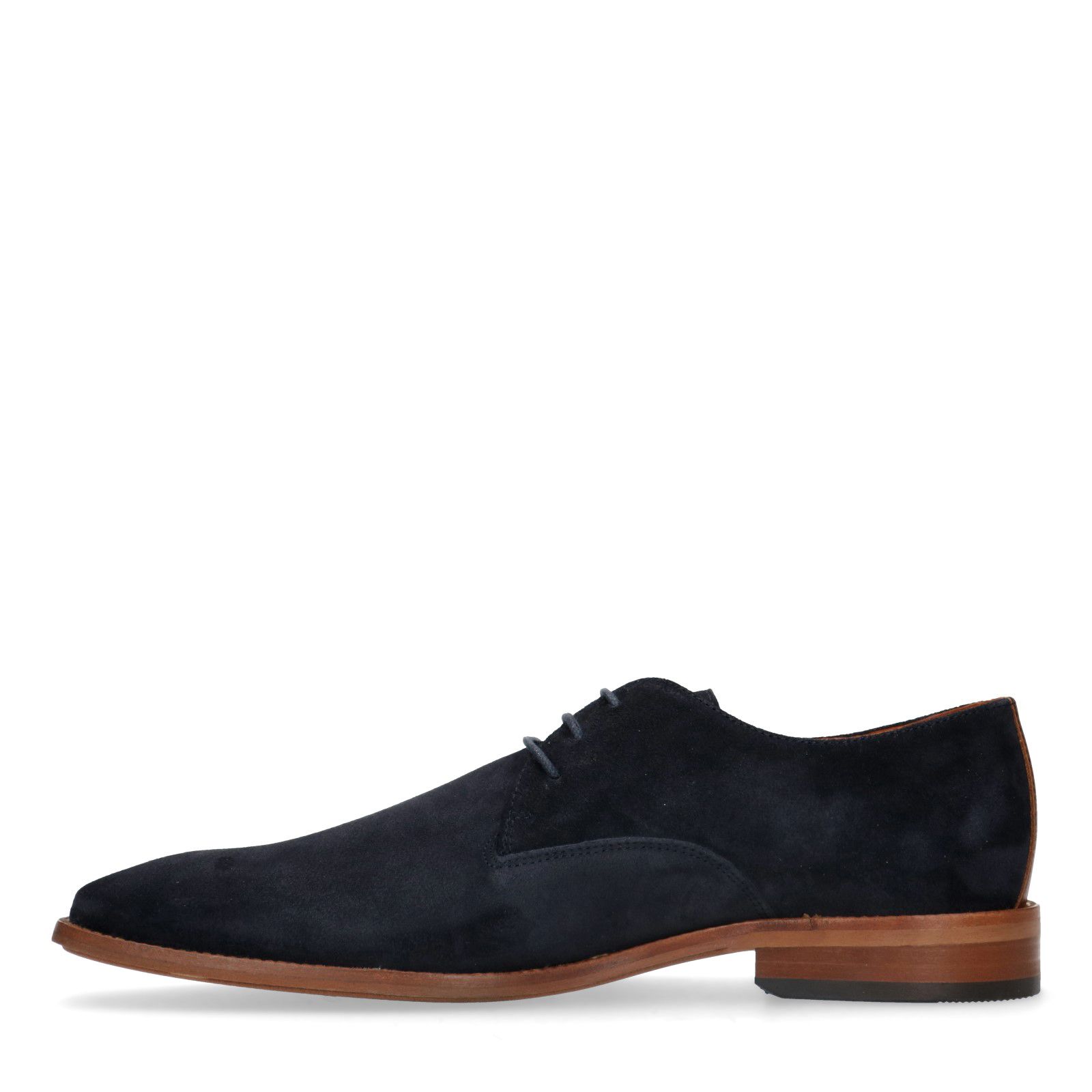 Blauwe suède veterschoenen - Heren | MANFIELD