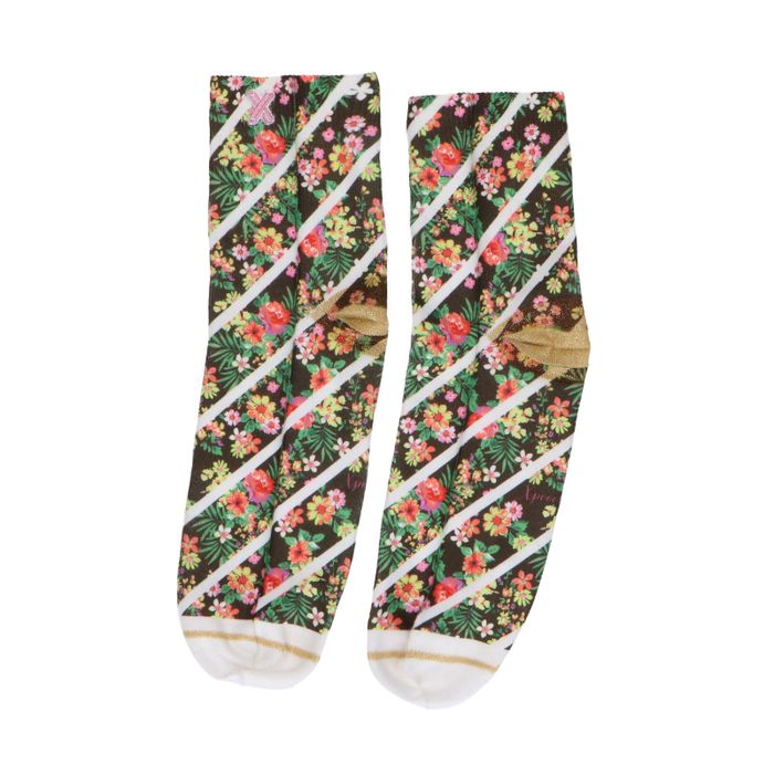 XPOOOS sokken met bloemenprint